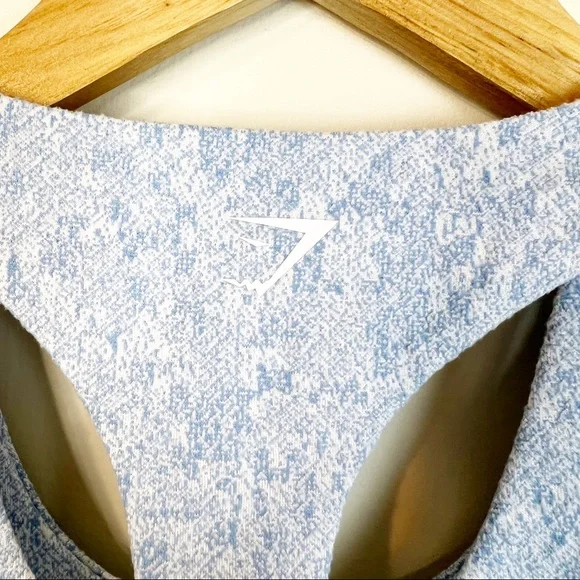 NWT Gymshark Fleur Texture Sports Bra Malibu Blue XS - Picture 7 of 10
